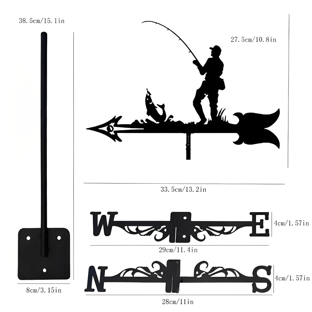 Fishing Stainless Steel Weathervane - MISSIRON