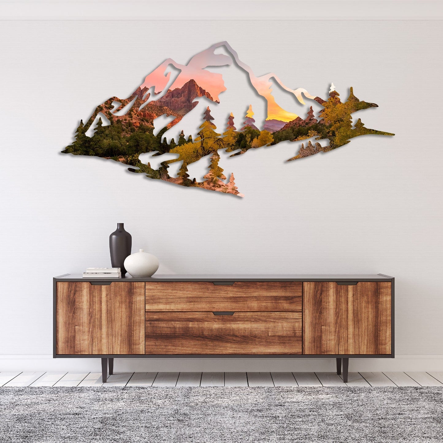 Zion Mountain Range View - Metal Wall Art - MISSIRON