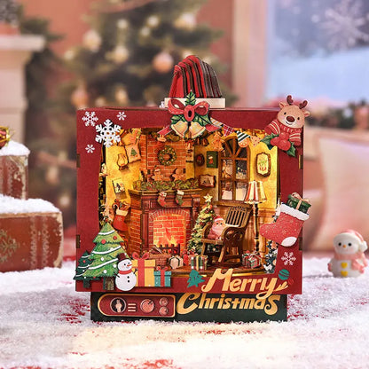 ROKRGEEK CHRISTMAS TRIPLE SCENE DIY BOOK NOOK KIT Rokrgeek