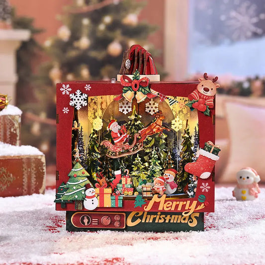 ROKRGEEK CHRISTMAS TRIPLE SCENE DIY BOOK NOOK KIT Rokrgeek