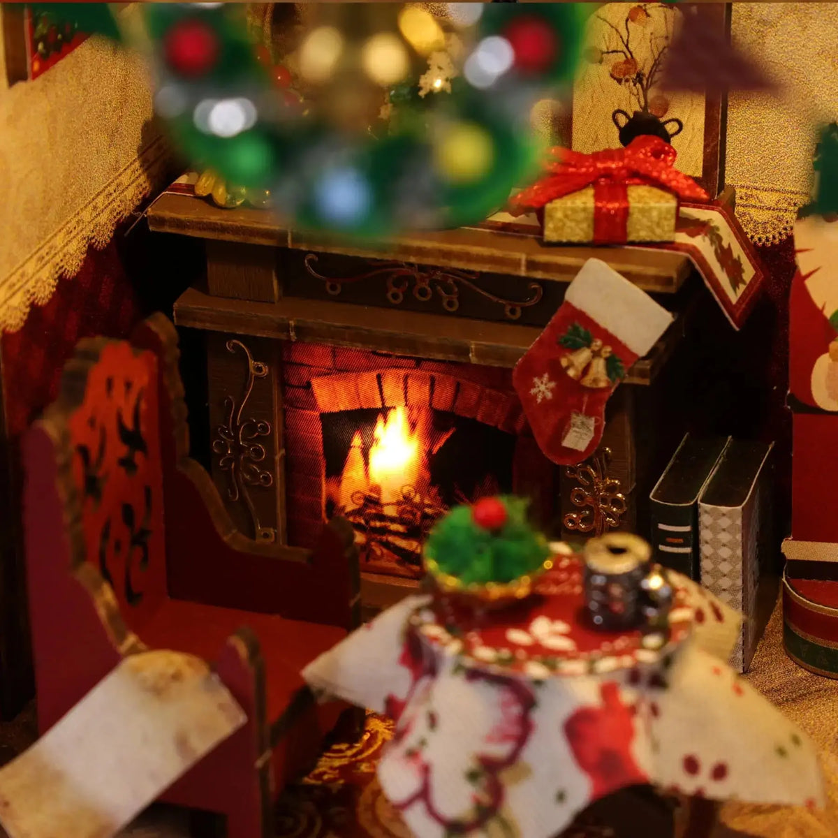 Snowy Christmas Lodge DIY Miniature House Kit Fifijoy