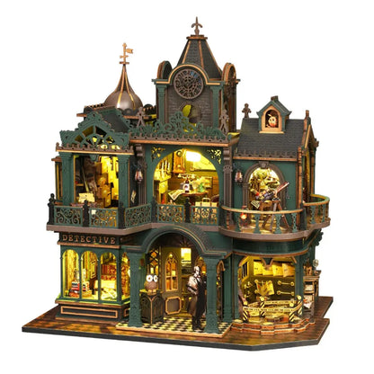 Green Detective Agency DIY Wooden Miniature House Kit Fifijoy