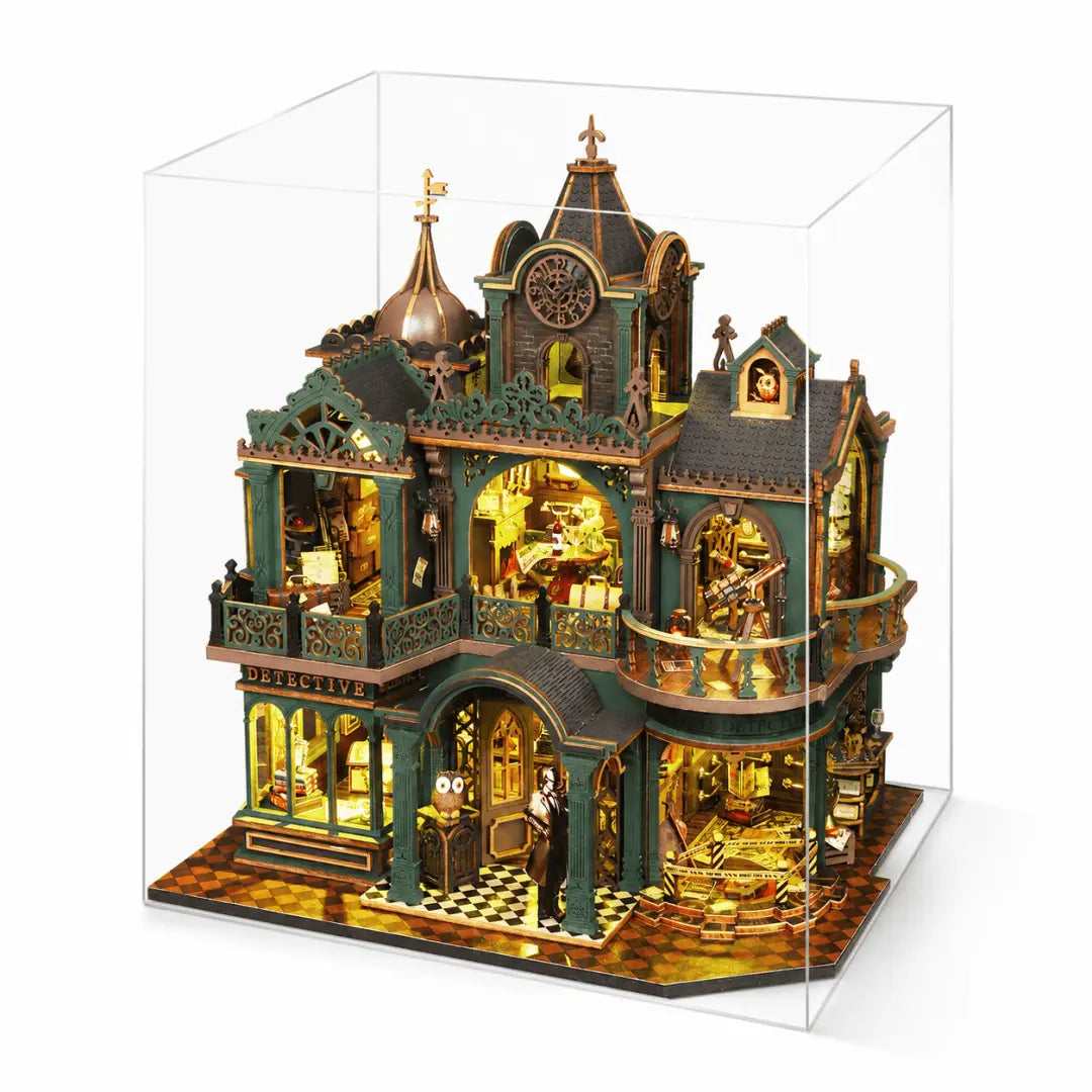 Green Detective Agency DIY Wooden Miniature House Kit Fifijoy