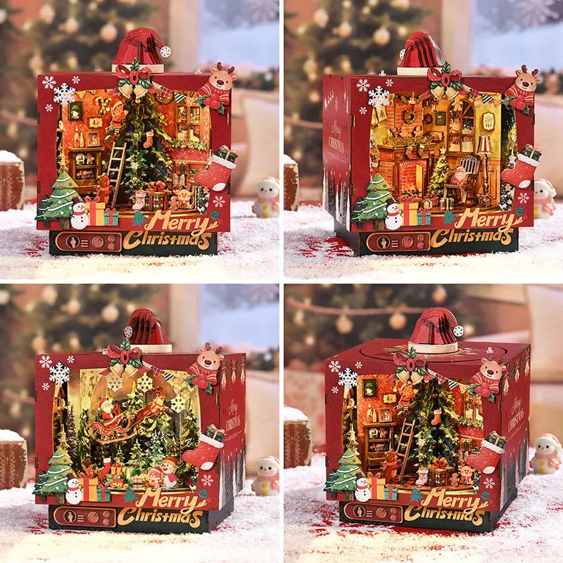 ROKRGEEK CHRISTMAS TRIPLE SCENE DIY BOOK NOOK KIT Rokrgeek