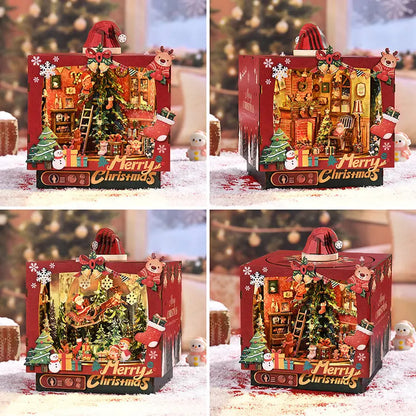 ROKRGEEK CHRISTMAS TRIPLE SCENE DIY BOOK NOOK KIT Rokrgeek