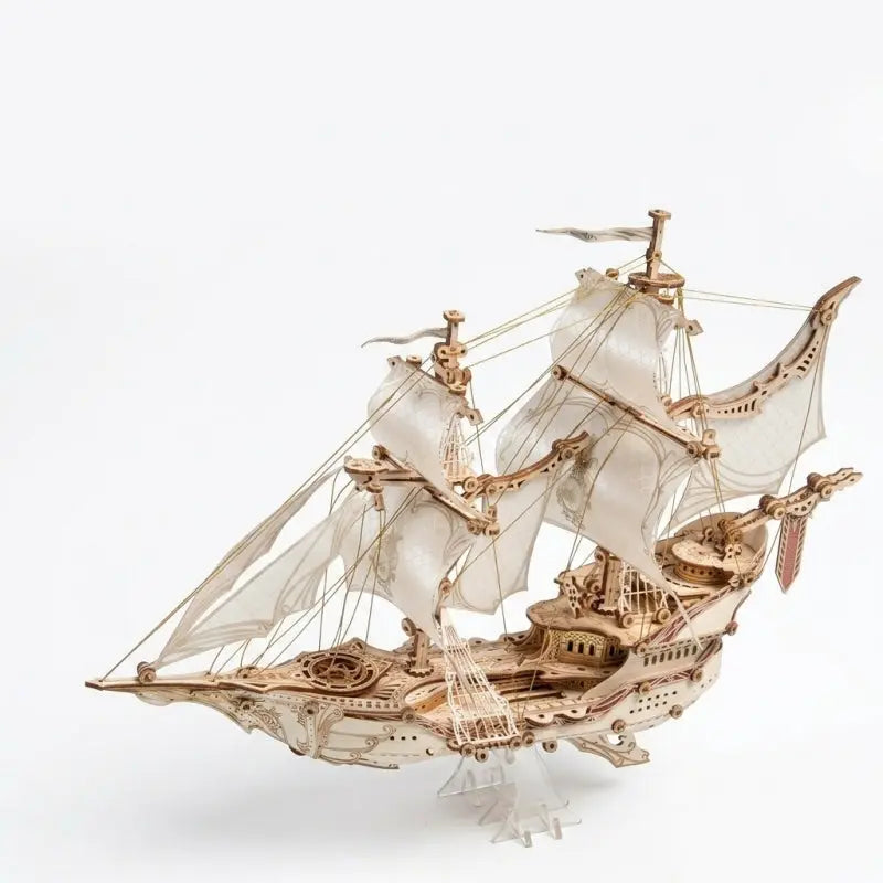 Ugeargeek Elf Ship Miniature Wooden Assembly Ugeargeek