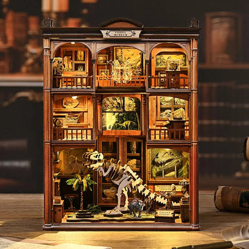 Fossil Museum DIY Wooden Book Nook Shelf Insert Fifijoy