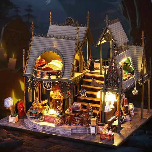 Luna Magic House DIY Wooden Dollhouse Kit Fifijoy