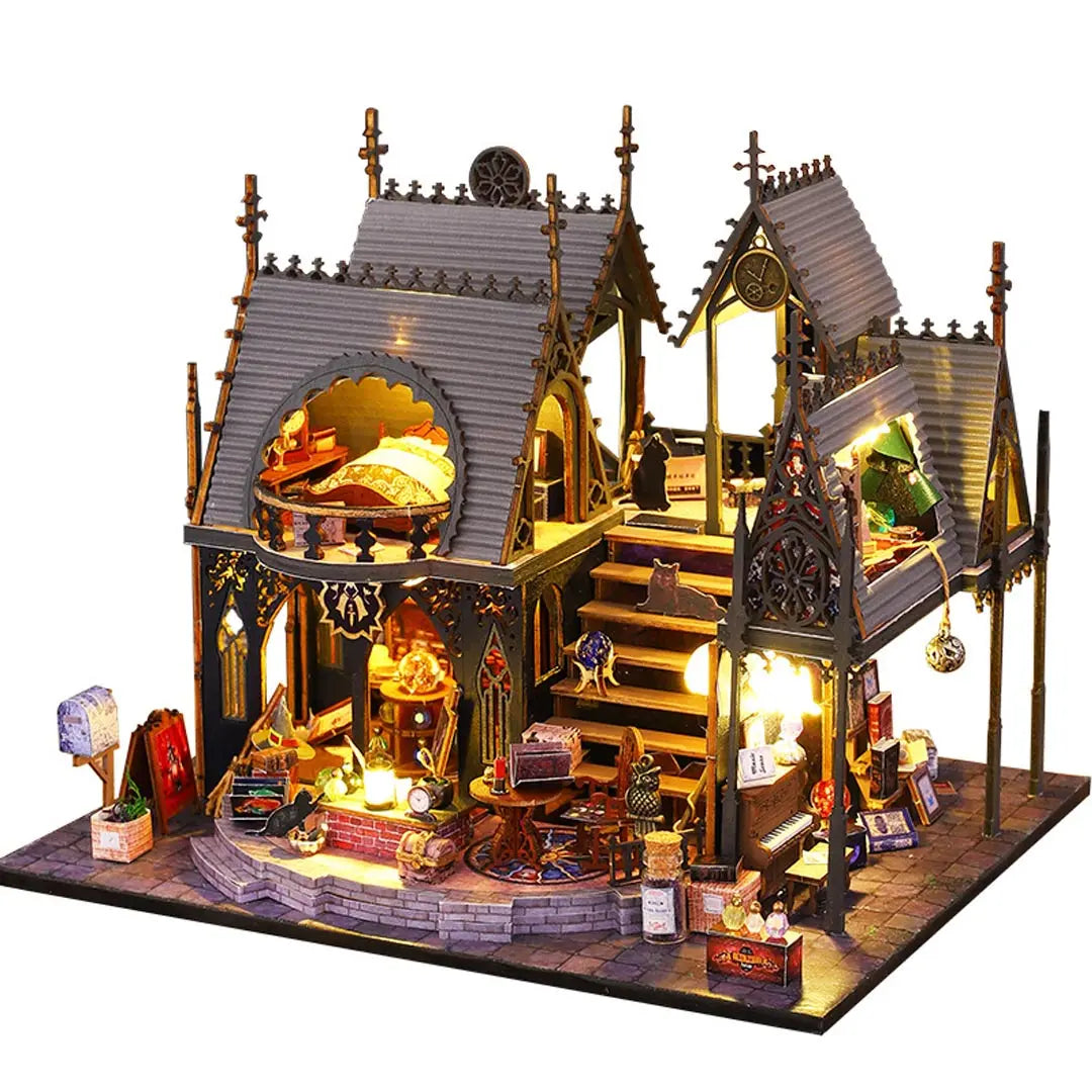 Luna Magic House DIY Wooden Dollhouse Kit Fifijoy