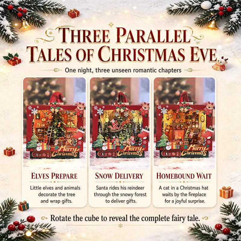 ROKRGEEK CHRISTMAS TRIPLE SCENE DIY BOOK NOOK KIT Rokrgeek