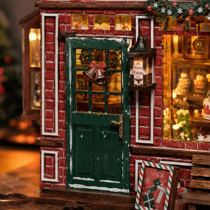 Warm Winter Hut Christmas Tavern DIY Miniature House Kit MISS IRON