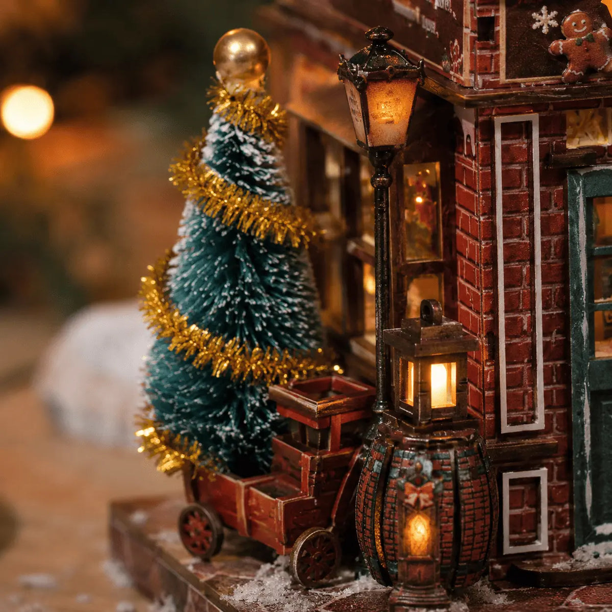 Warm Winter Hut Christmas Tavern DIY Miniature House Kit MISS IRON