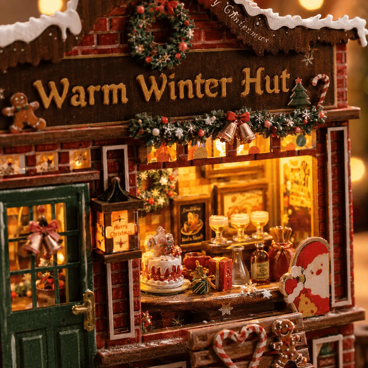 Warm Winter Hut Christmas Tavern DIY Miniature House Kit MISS IRON
