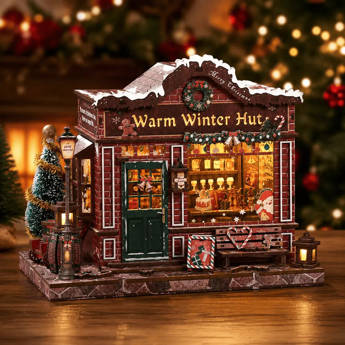Warm Winter Hut Christmas Tavern DIY Miniature House Kit MISS IRON