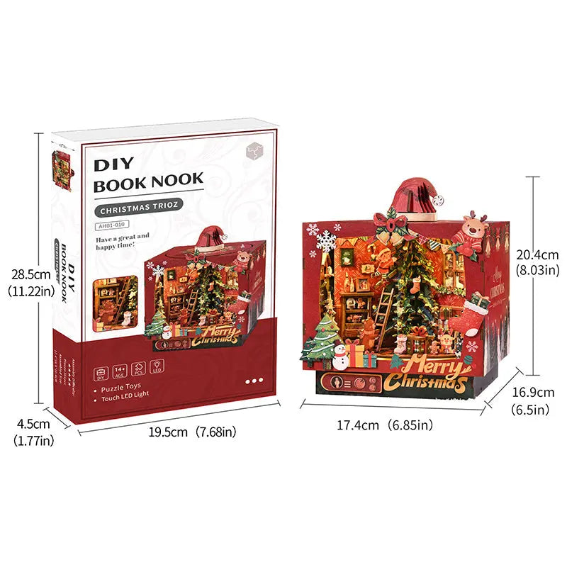 ROKRGEEK CHRISTMAS TRIPLE SCENE DIY BOOK NOOK KIT Rokrgeek