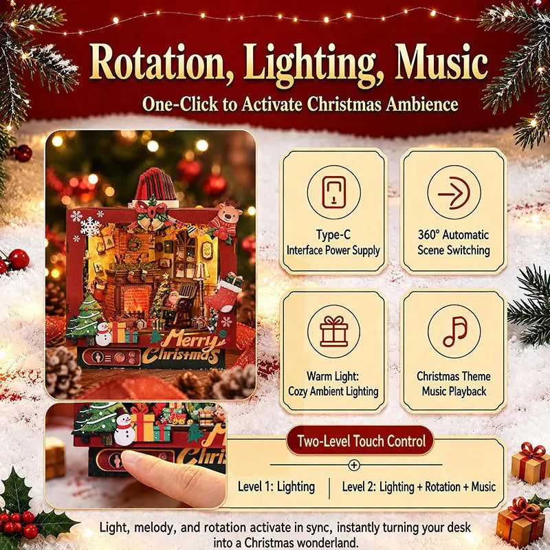 ROKRGEEK CHRISTMAS TRIPLE SCENE DIY BOOK NOOK KIT Rokrgeek