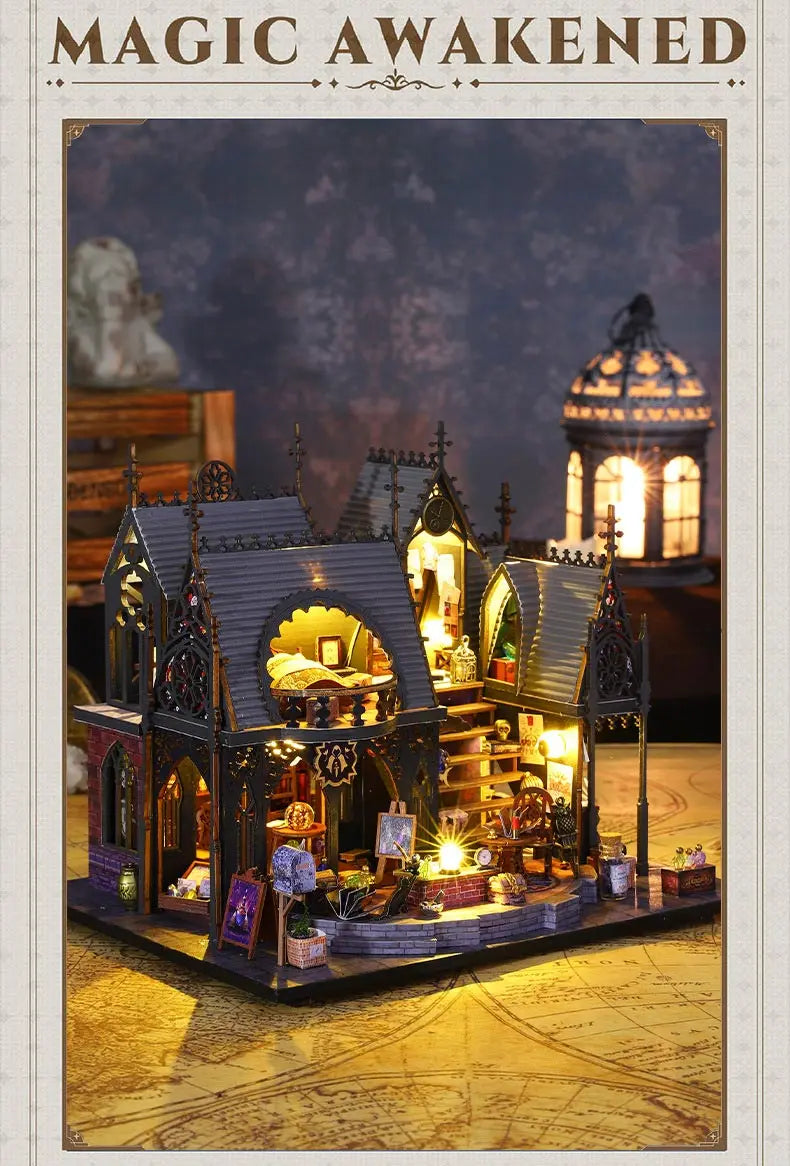 Luna Magic House DIY Wooden Dollhouse Kit Fifijoy