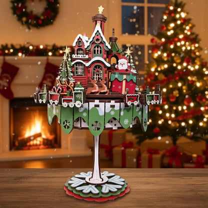 Ugeargeek Floating Christmas Castle 3D Wooden Holiday Village Puzzle Kit Ugeargeek