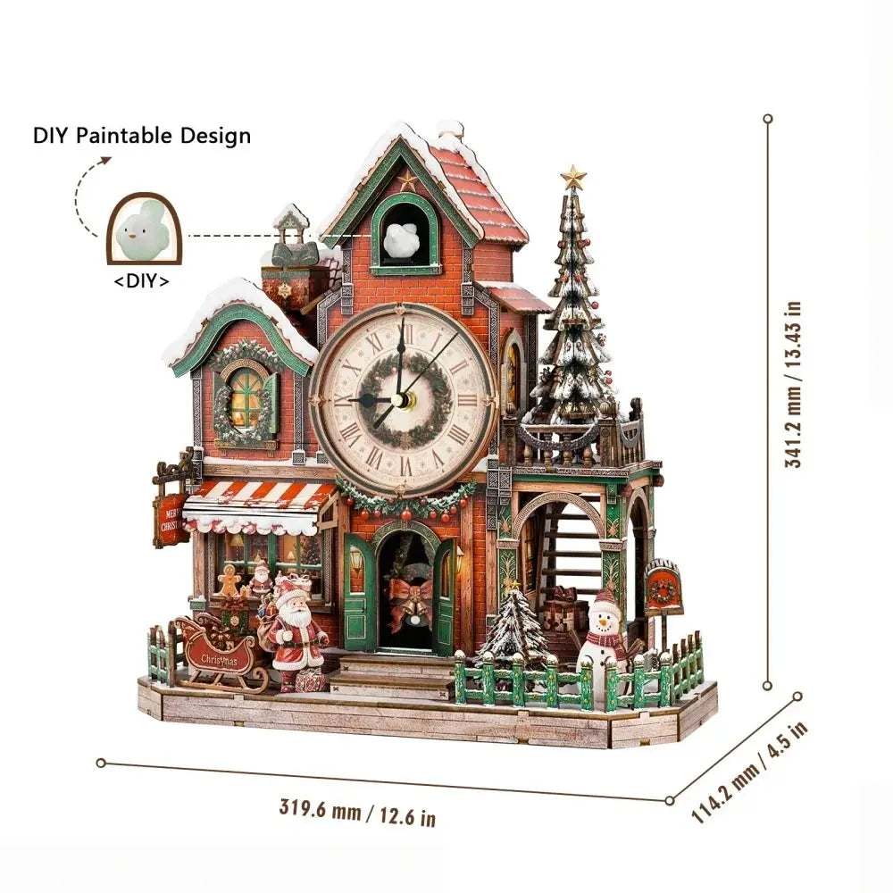 Joyful Christmas 3D Wooden Cuckoo Clock Puzzle MISS IRON