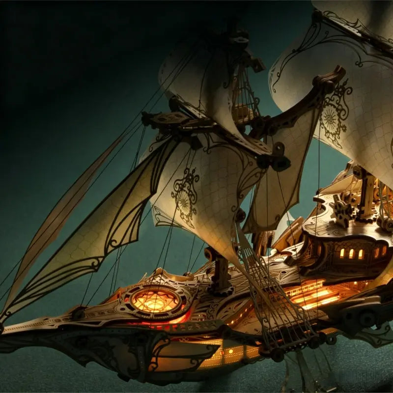 Ugeargeek Elf Ship Miniature Wooden Assembly Ugeargeek