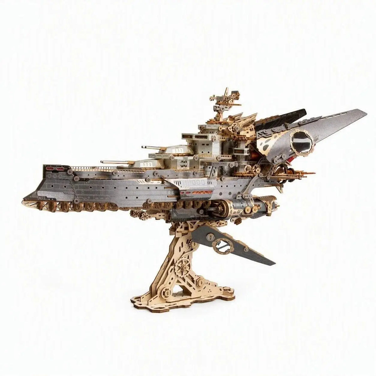 Rokrgeek Space Warship 3D Wooden Puzzle Model Kit Rokrgeek