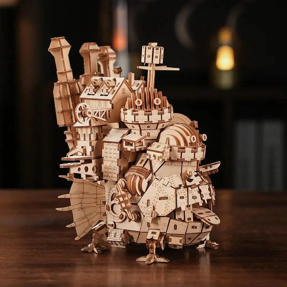 大きな 城　キャッセル　木のおもちゃ　イマジナリウム　Castle Howl's Moving Castle 3D Wooden Puzzle - Build Magical Fun – MISSIRON