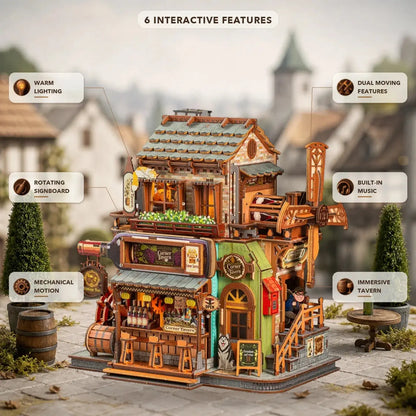 Corner Tavern Mechanical Wooden 3D Puzzle MISS IRON