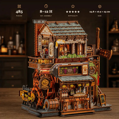 Corner Tavern Mechanical Wooden 3D Puzzle MISS IRON