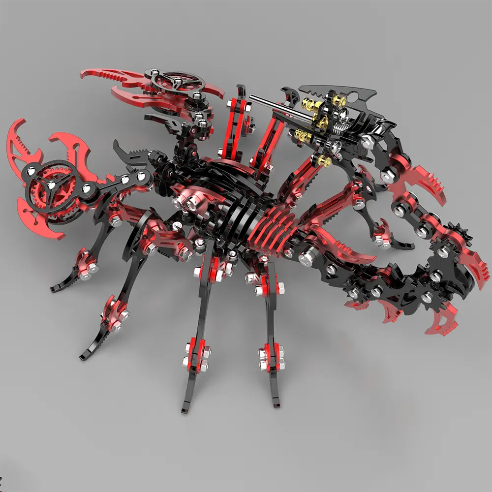 3D Mechanical Scorpion Metal Puzzle Red Black Model Kit MISS IRON