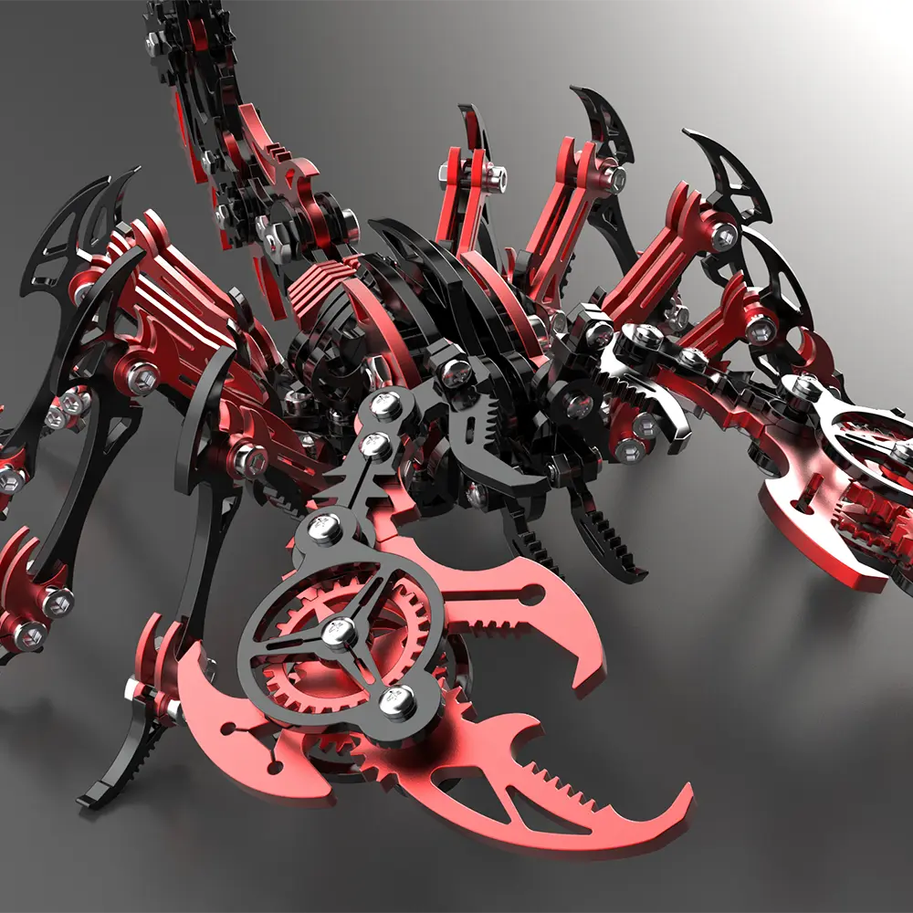 3D Mechanical Scorpion Metal Puzzle Red Black Model Kit MISS IRON