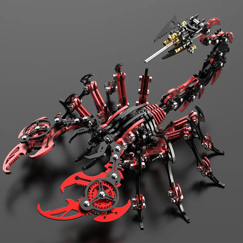 3D Mechanical Scorpion Metal Puzzle Red Black Model Kit MISS IRON