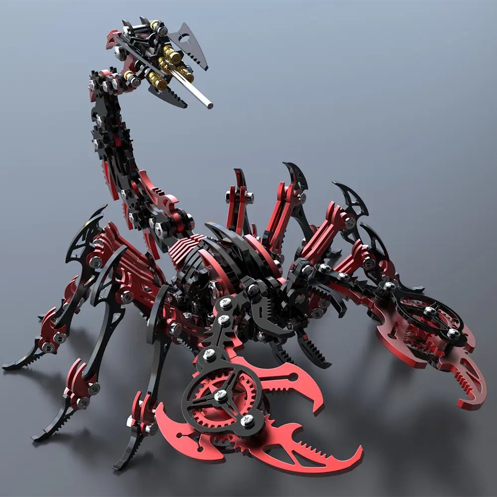 3D Mechanical Scorpion Metal Puzzle Red Black Model Kit MISS IRON