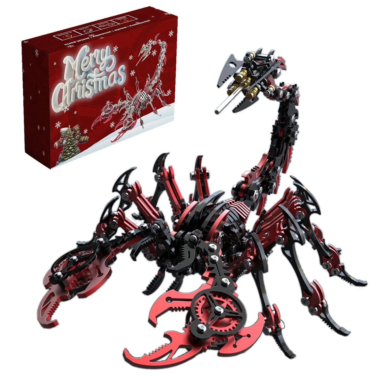 3D Mechanical Scorpion Metal Puzzle Red Black Model Kit MISS IRON