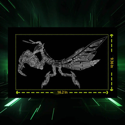 3D Metal Mechanical Mantis 1200PCS Puzzle Model Kit Insect Series MISS IRON