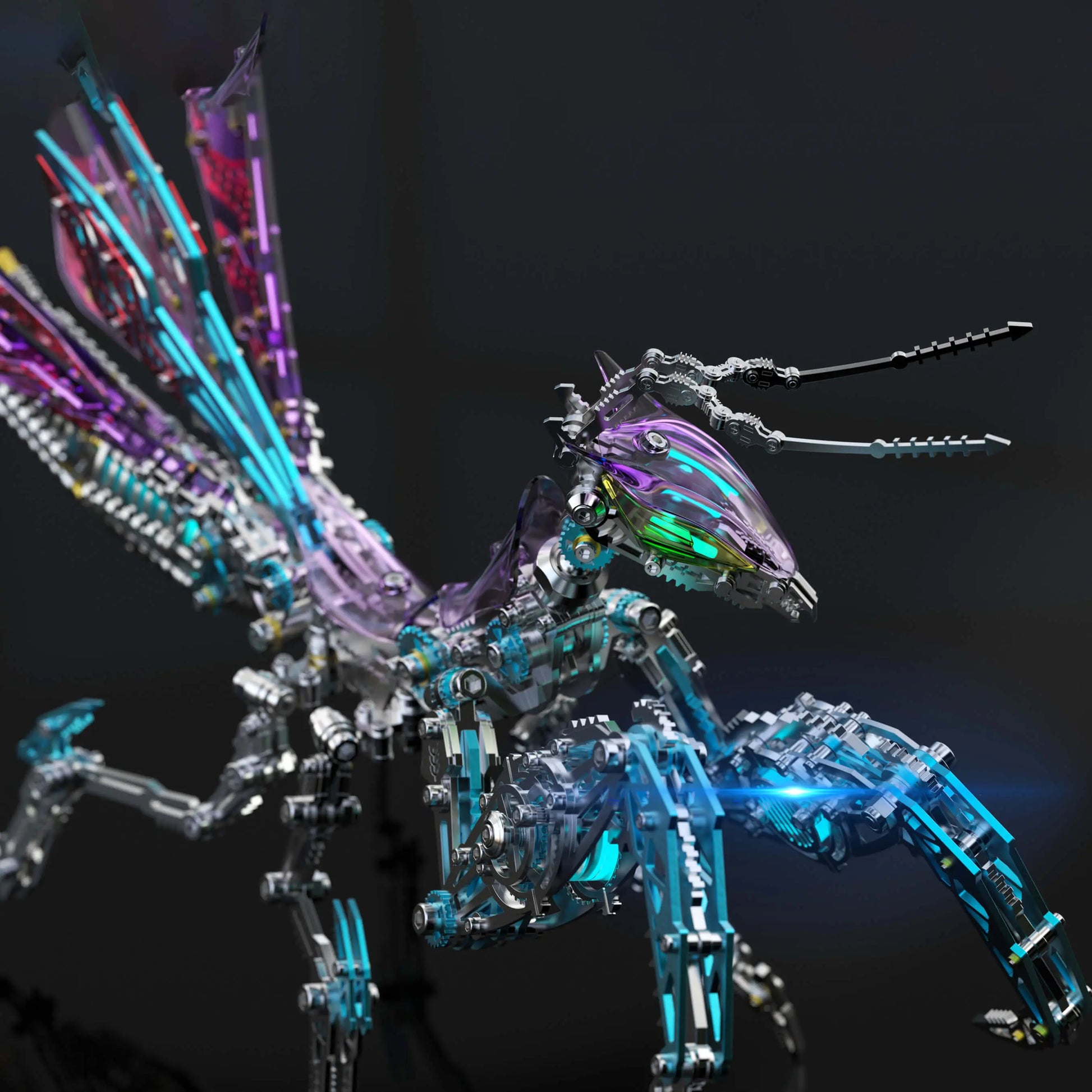 3D Metal Mechanical Mantis 1200PCS Puzzle Model Kit Insect Series MISS IRON