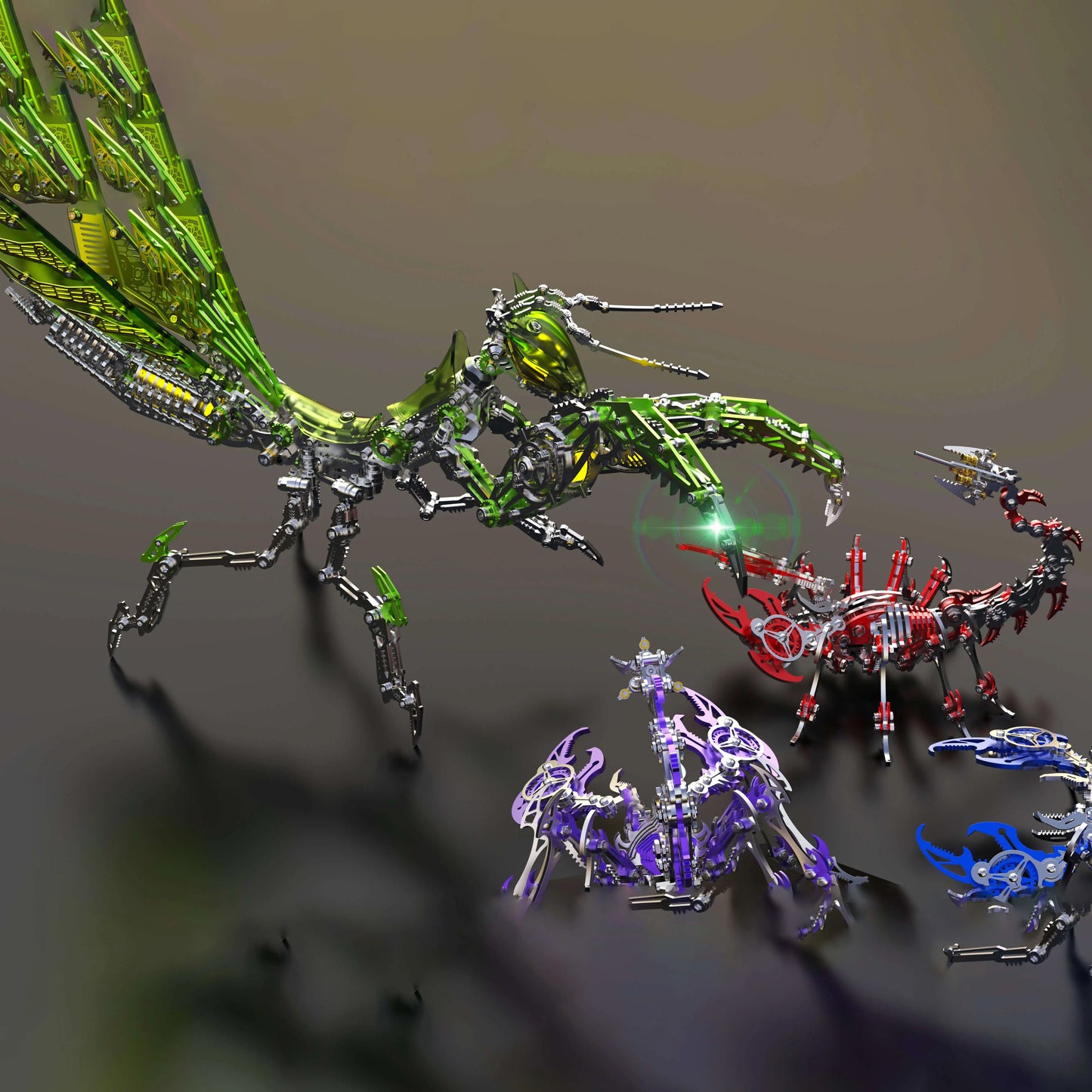3D Metal Mechanical Mantis 1200PCS Puzzle Model Kit Insect Series MISS IRON