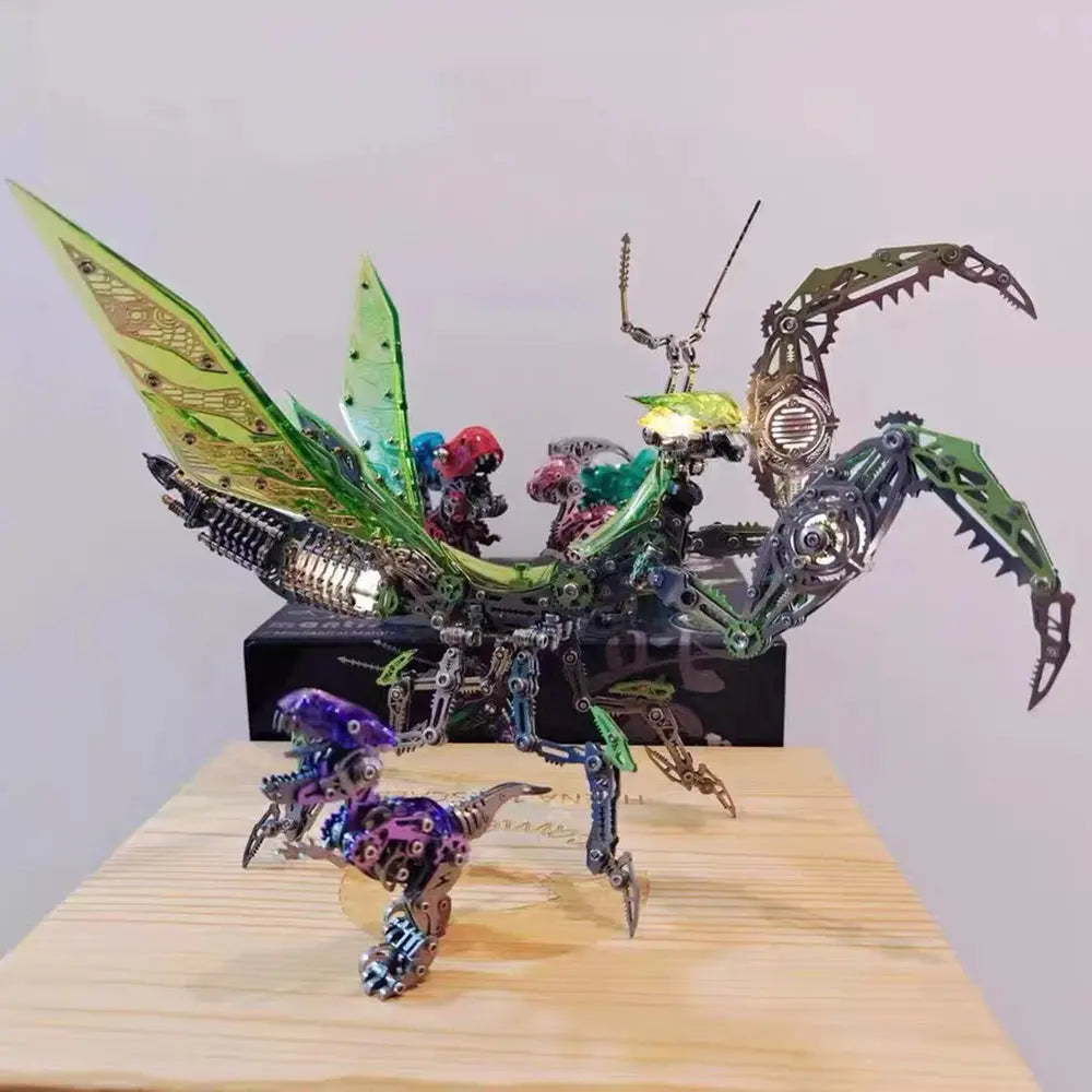 3D Metal Mechanical Mantis 1200PCS Puzzle Model Kit Insect Series MISS IRON