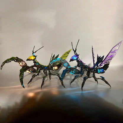 3D Metal Mechanical Mantis 1200PCS Puzzle Model Kit Insect Series MISS IRON