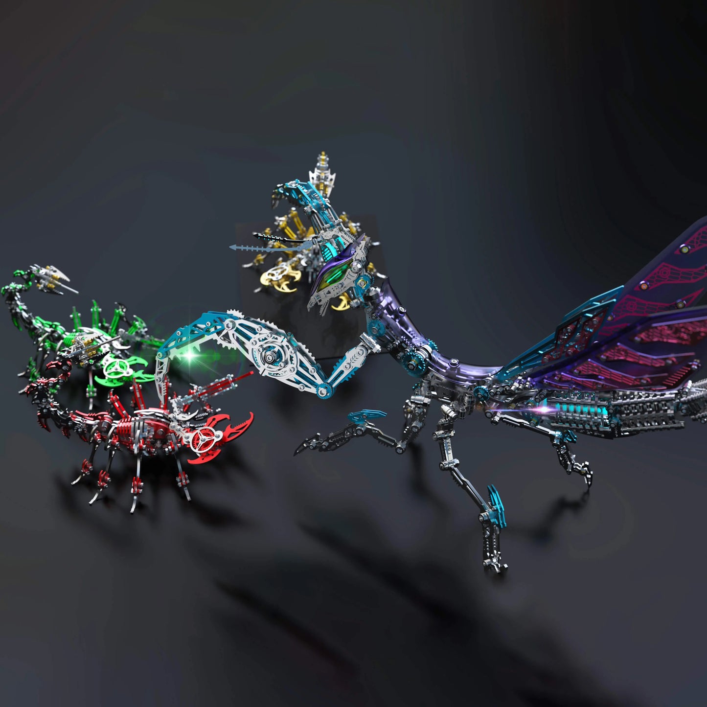 3D Metal Mechanical Mantis 1200PCS Puzzle Model Kit Insect Series MISS IRON