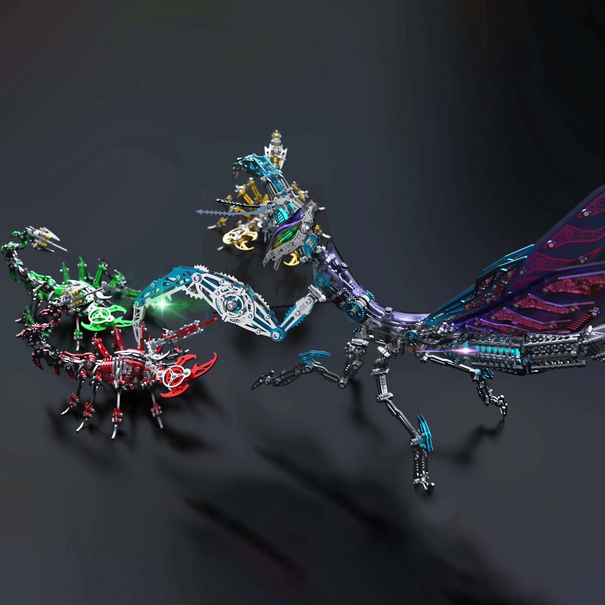3D Metal Mechanical Mantis 1200PCS Puzzle Model Kit Insect Series MISS IRON