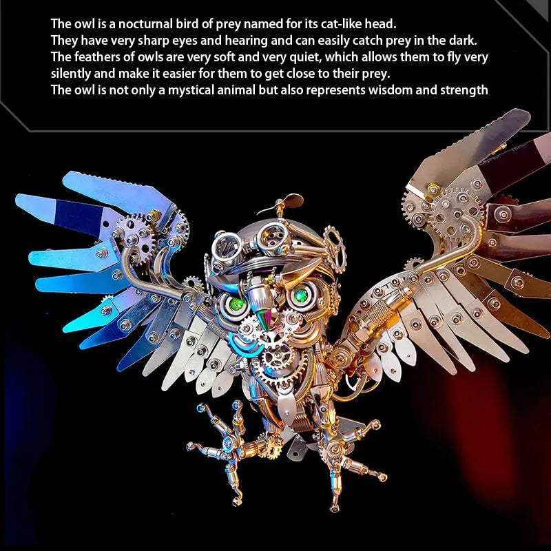 Owl Steampunk 3D Metal Puzzle Kit Animal Series for Adults metalkitor