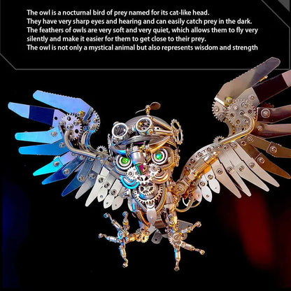 Owl Steampunk 3D Metal Puzzle Kit Animal Series for Adults metalkitor