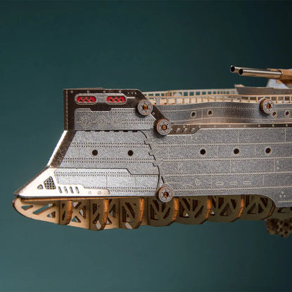 Rokrgeek Space Warship 3D Wooden Puzzle Model Kit Rokrgeek