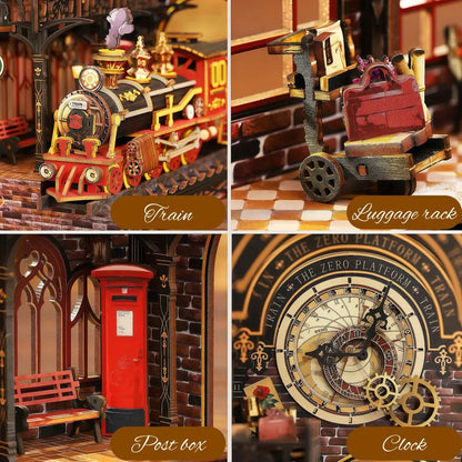 Ugeargeek Steampunk Train Station Book Nook Ugeargeek