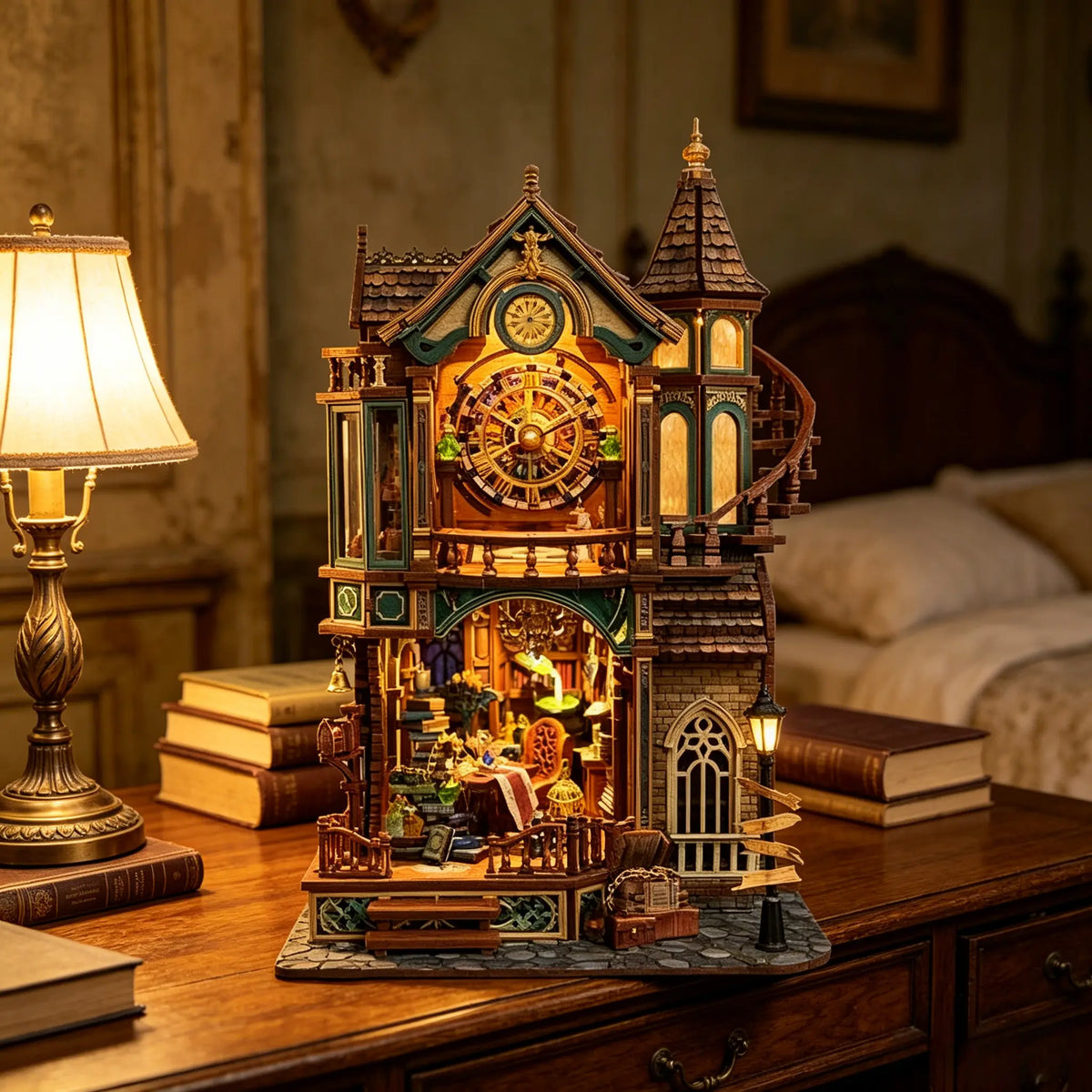Rokrgeek Magic Clock Tower DIY Miniature Kit Rokrgeek