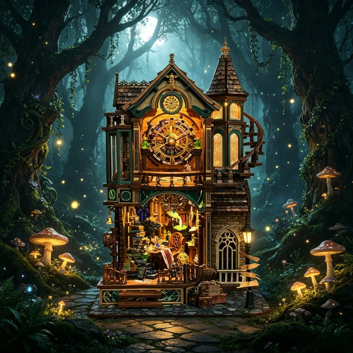 Rokrgeek Magic Clock Tower DIY Miniature Kit Rokrgeek