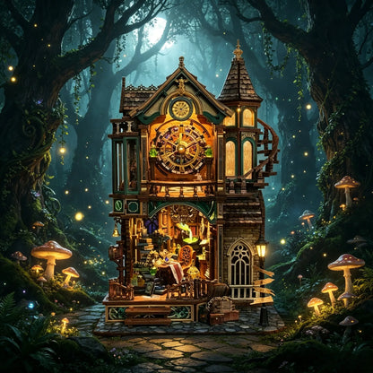 Rokrgeek Magic Clock Tower DIY Miniature Kit Rokrgeek