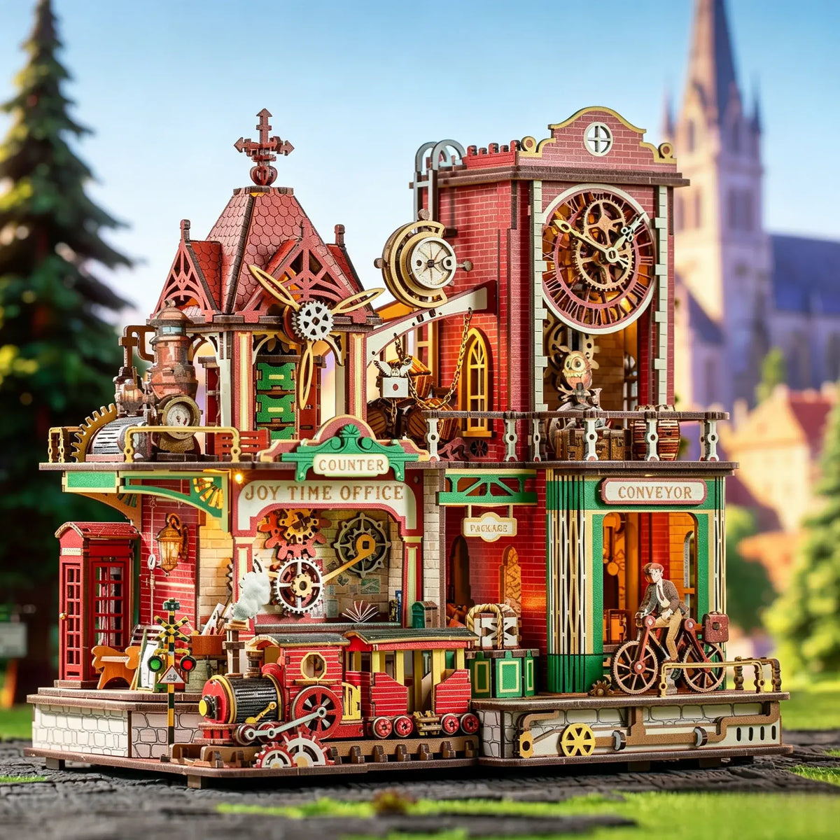 Rokrgeek Joey Time Post Office 3D Wooden Puzzle Rokrgeek