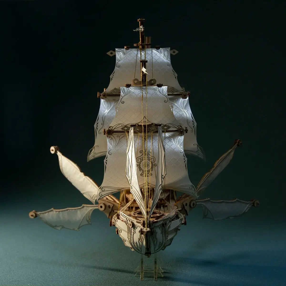 Rokrgeek  Fantasy Elf Ship DIY 3D Wooden Puzzle Kit Rokrgeek