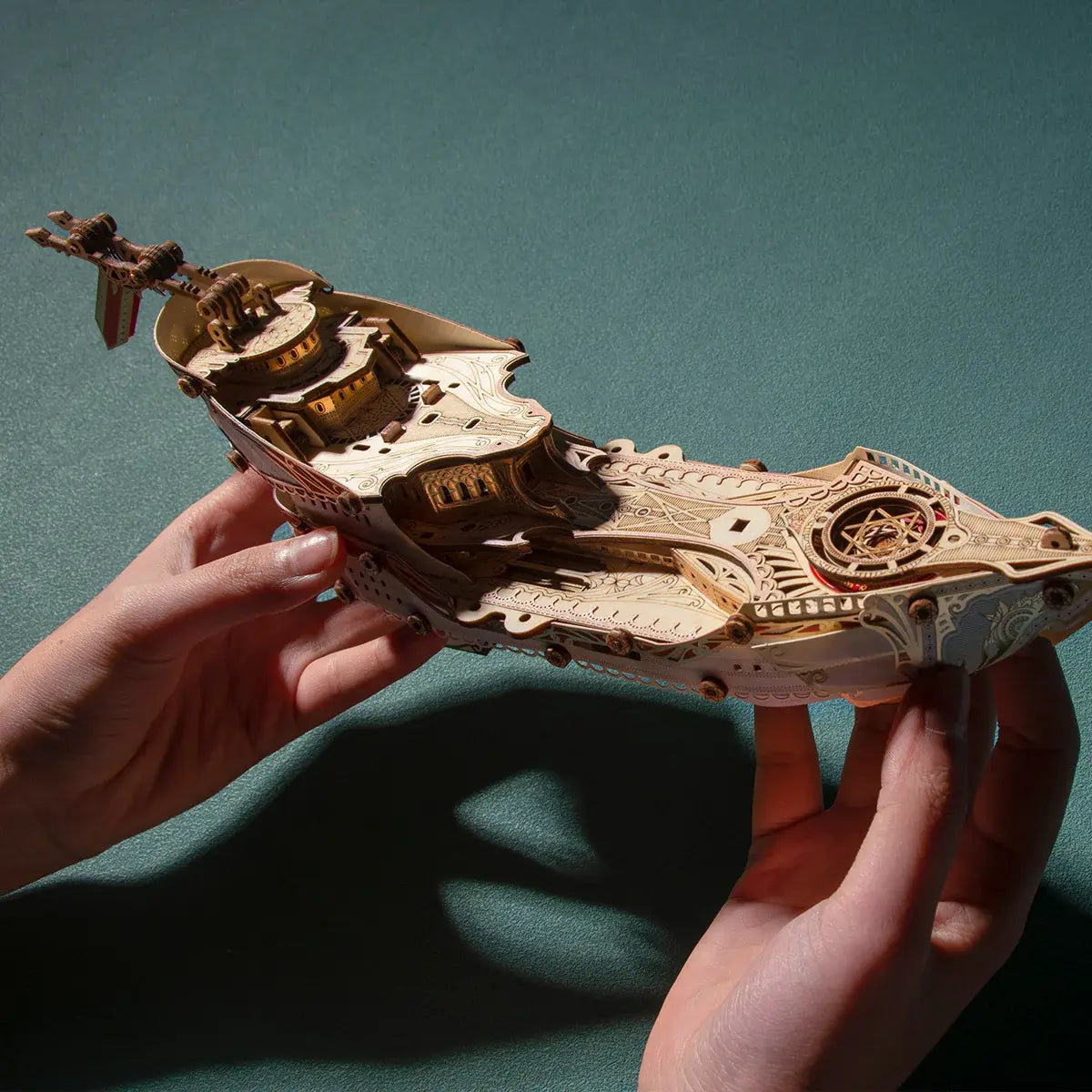 Rokrgeek  Fantasy Elf Ship DIY 3D Wooden Puzzle Kit Rokrgeek